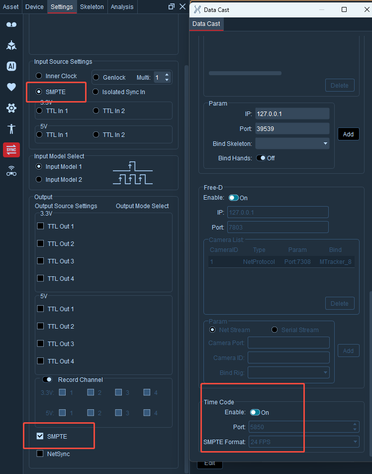 Time Code Configuration
