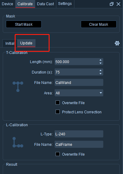 4. Updating Calibration | NOKOV DOCS